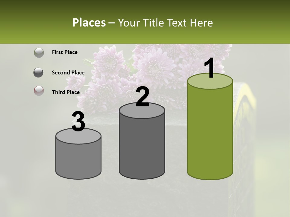 A Bunch Of Purple Flowers Sitting On Top Of A Cement Block PowerPoint Template