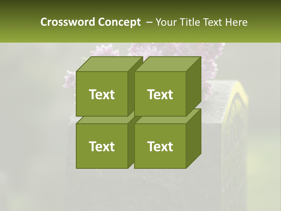 A Bunch Of Purple Flowers Sitting On Top Of A Cement Block PowerPoint Template