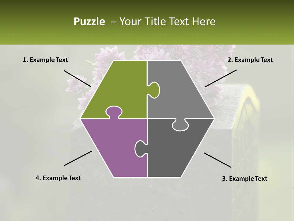 A Bunch Of Purple Flowers Sitting On Top Of A Cement Block PowerPoint Template