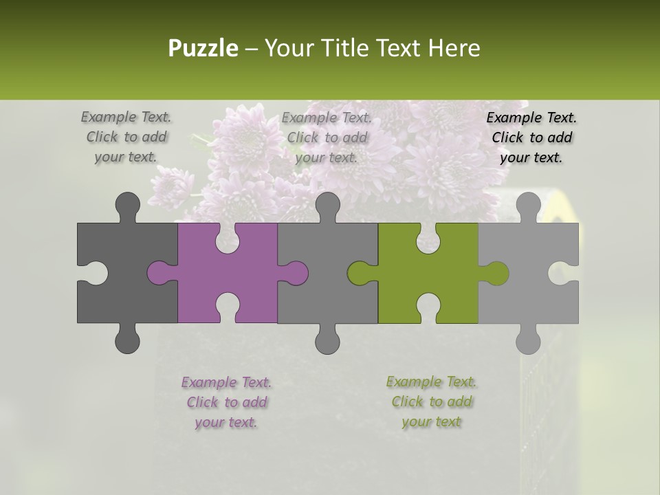 A Bunch Of Purple Flowers Sitting On Top Of A Cement Block PowerPoint Template