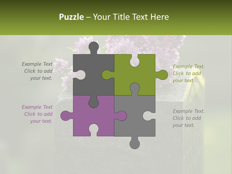 A Bunch Of Purple Flowers Sitting On Top Of A Cement Block PowerPoint Template