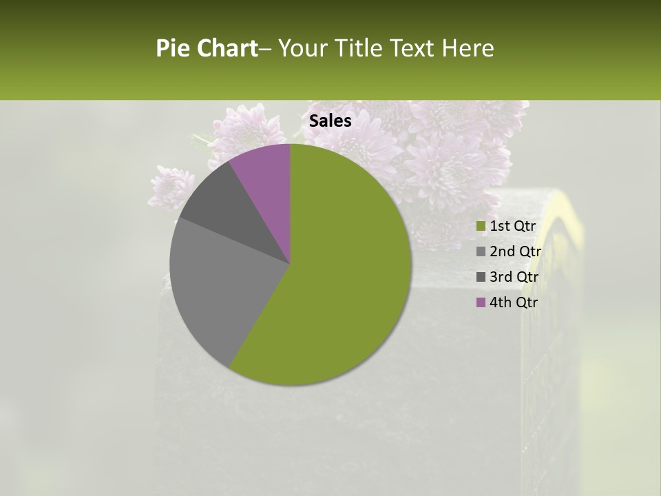 A Bunch Of Purple Flowers Sitting On Top Of A Cement Block PowerPoint Template