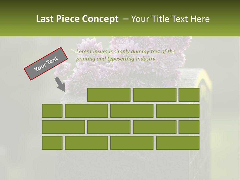 A Bunch Of Purple Flowers Sitting On Top Of A Cement Block PowerPoint Template