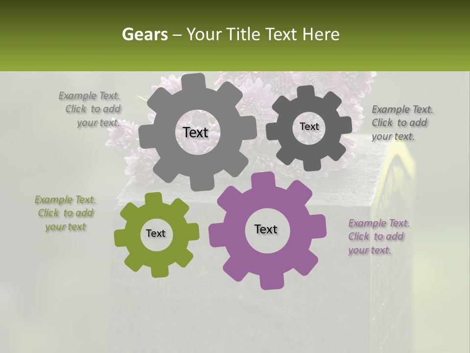 A Bunch Of Purple Flowers Sitting On Top Of A Cement Block PowerPoint Template