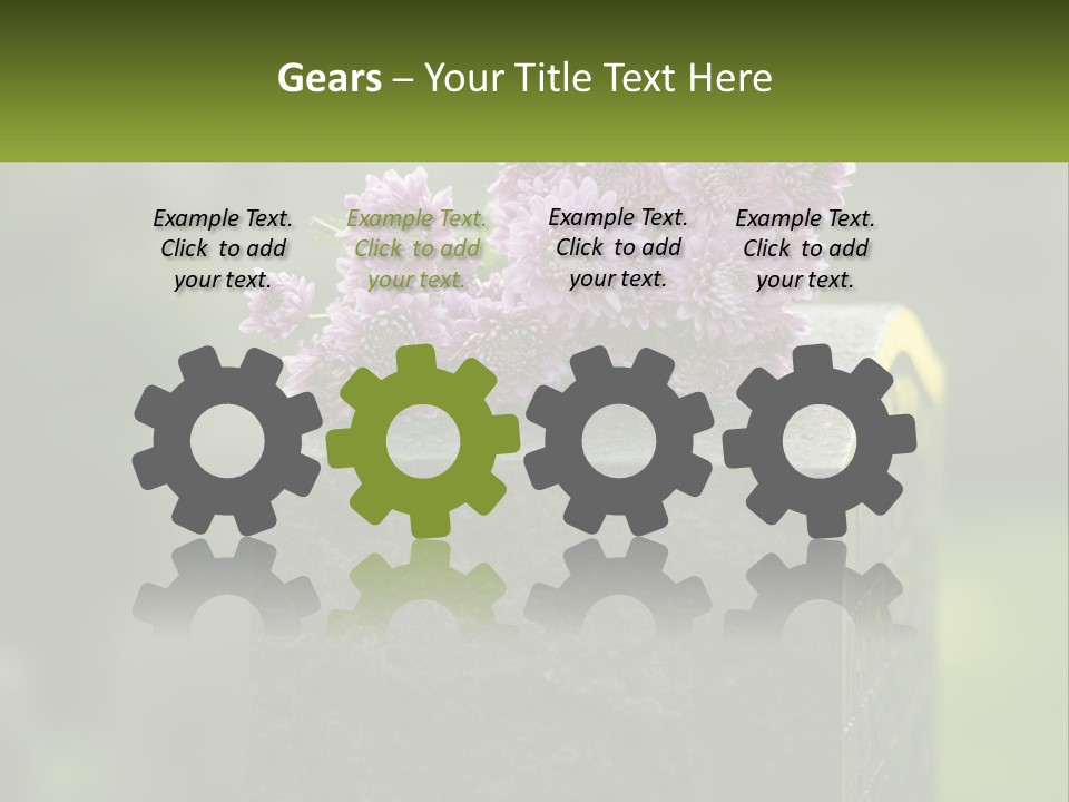 A Bunch Of Purple Flowers Sitting On Top Of A Cement Block PowerPoint Template