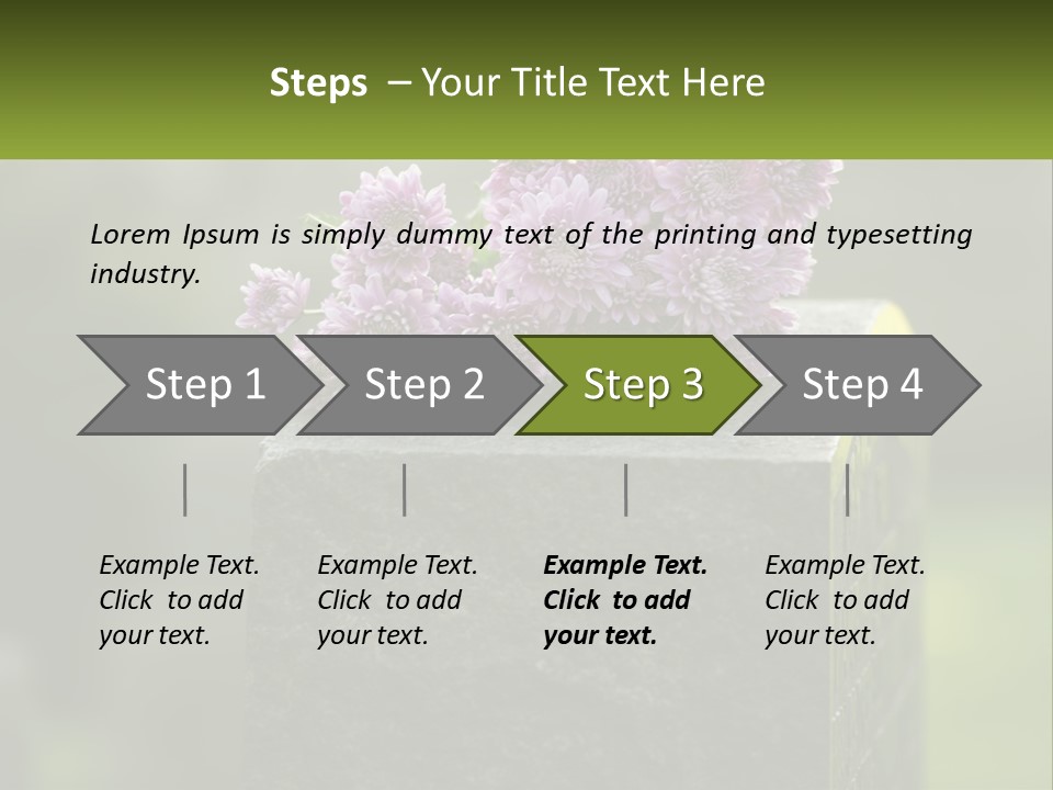 A Bunch Of Purple Flowers Sitting On Top Of A Cement Block PowerPoint Template