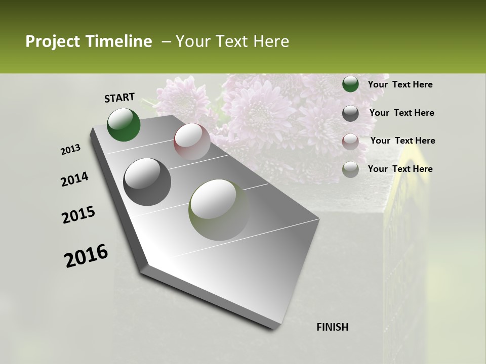 A Bunch Of Purple Flowers Sitting On Top Of A Cement Block PowerPoint Template