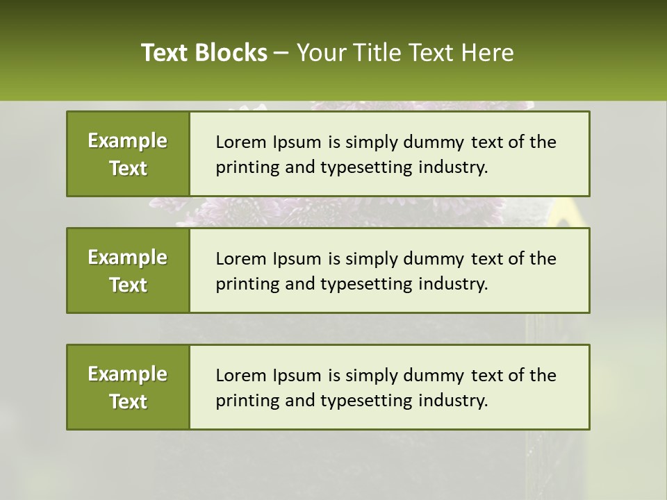 A Bunch Of Purple Flowers Sitting On Top Of A Cement Block PowerPoint Template