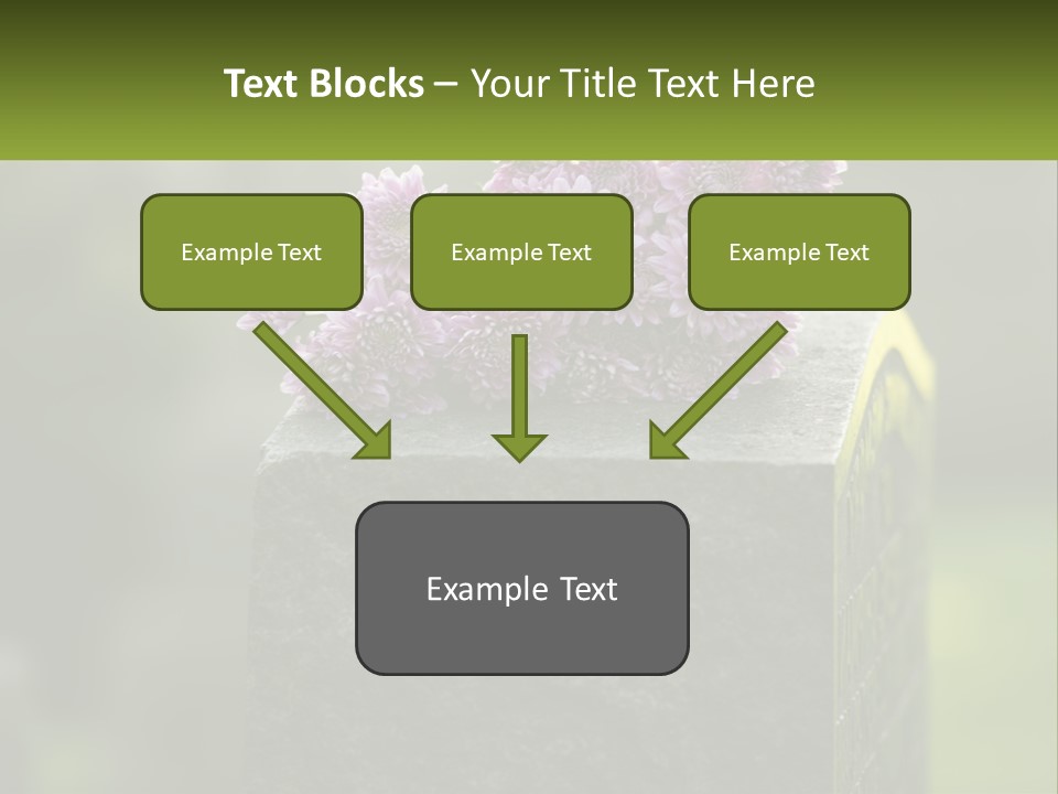 A Bunch Of Purple Flowers Sitting On Top Of A Cement Block PowerPoint Template