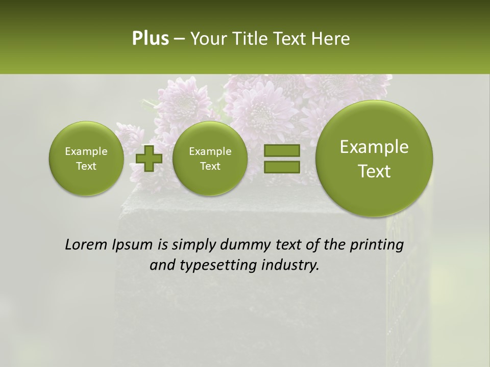 A Bunch Of Purple Flowers Sitting On Top Of A Cement Block PowerPoint Template