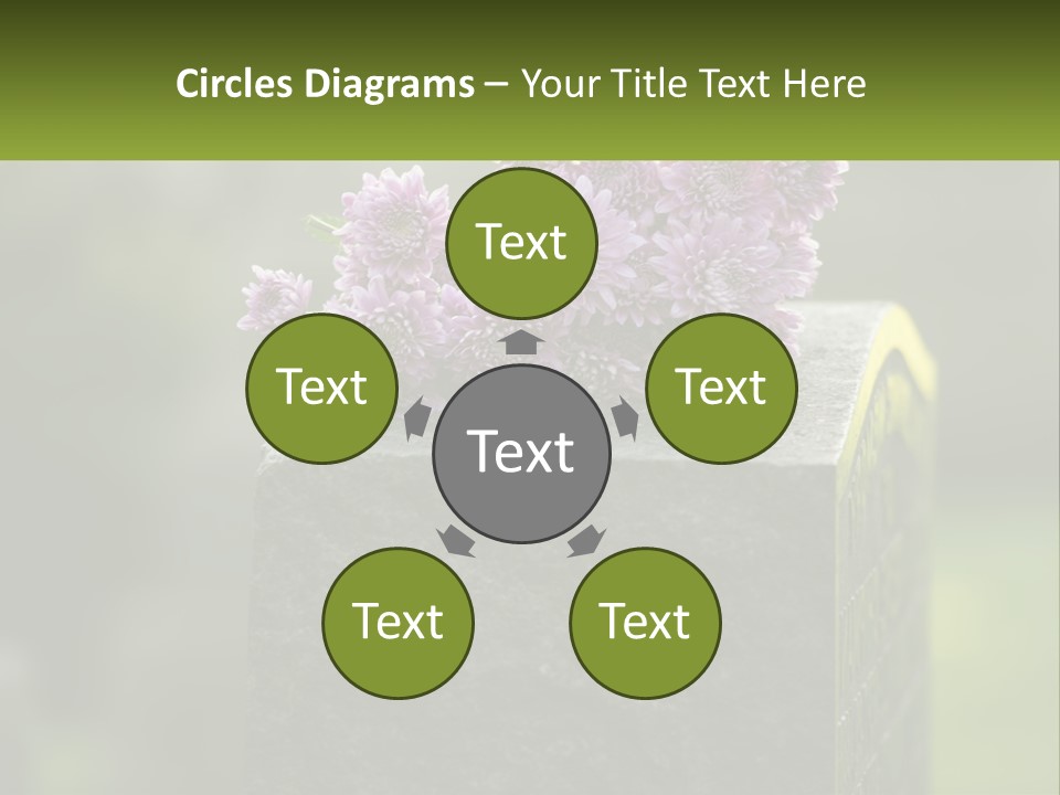 A Bunch Of Purple Flowers Sitting On Top Of A Cement Block PowerPoint Template