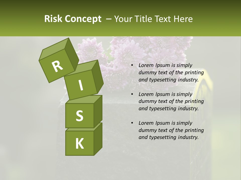 A Bunch Of Purple Flowers Sitting On Top Of A Cement Block PowerPoint Template