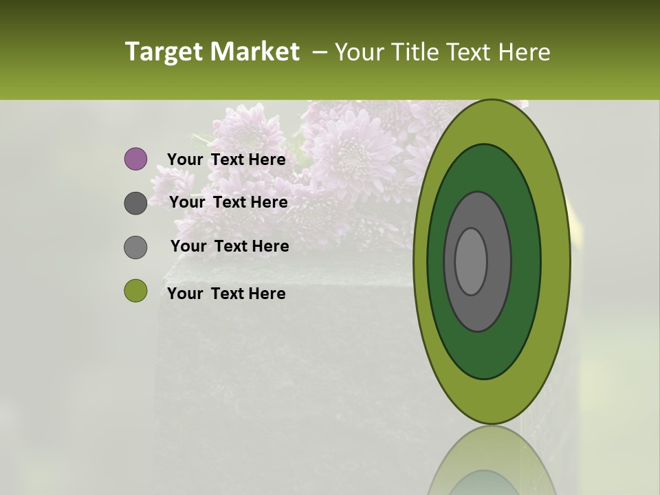 A Bunch Of Purple Flowers Sitting On Top Of A Cement Block PowerPoint Template