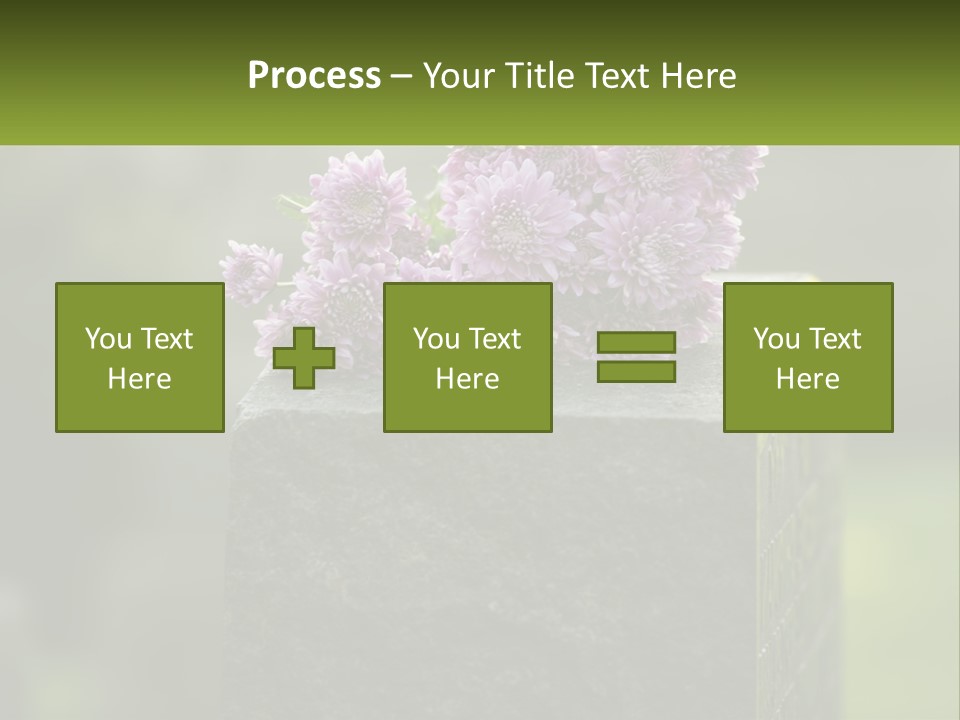 A Bunch Of Purple Flowers Sitting On Top Of A Cement Block PowerPoint Template