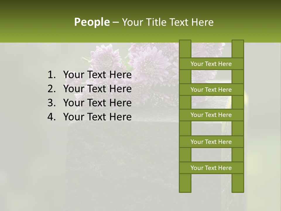 A Bunch Of Purple Flowers Sitting On Top Of A Cement Block PowerPoint Template