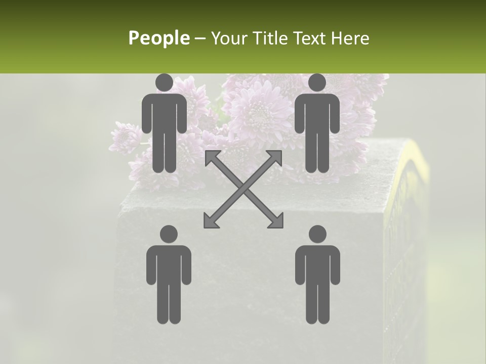 A Bunch Of Purple Flowers Sitting On Top Of A Cement Block PowerPoint Template