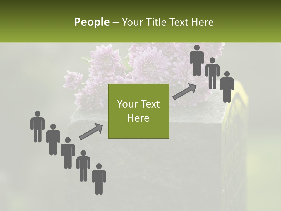 A Bunch Of Purple Flowers Sitting On Top Of A Cement Block PowerPoint Template