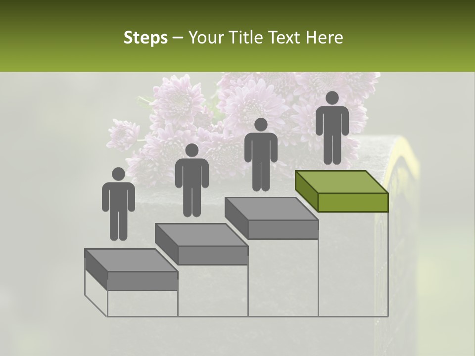 A Bunch Of Purple Flowers Sitting On Top Of A Cement Block PowerPoint Template