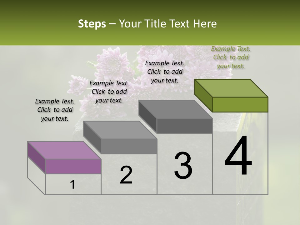 A Bunch Of Purple Flowers Sitting On Top Of A Cement Block PowerPoint Template