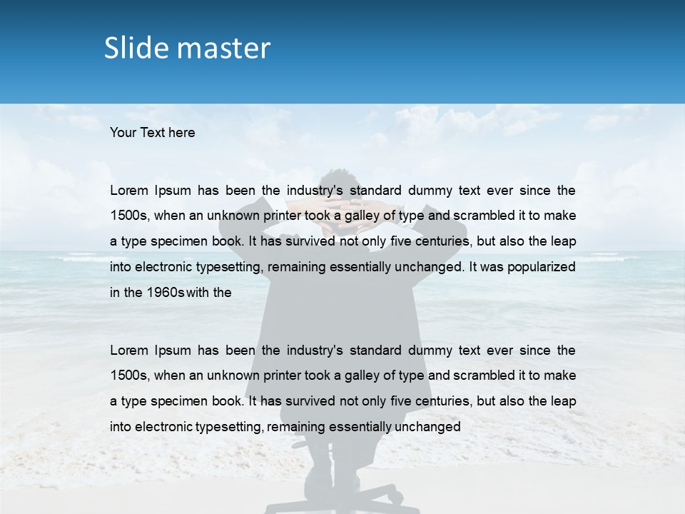 A Man Sitting At A Desk With His Hands On His Head PowerPoint Template