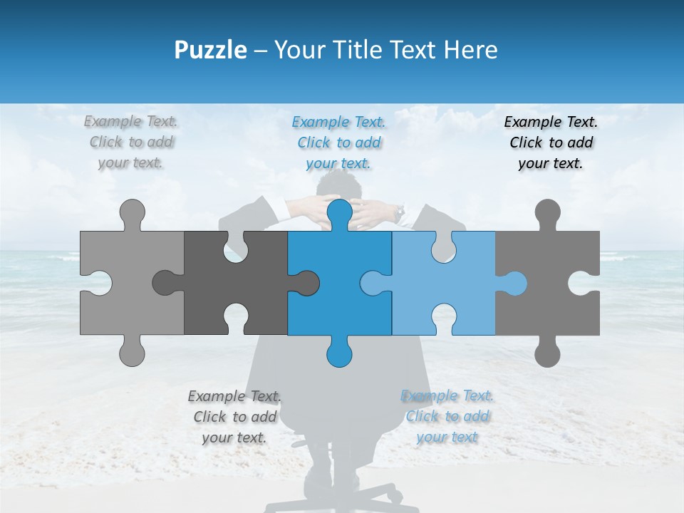 A Man Sitting At A Desk With His Hands On His Head PowerPoint Template