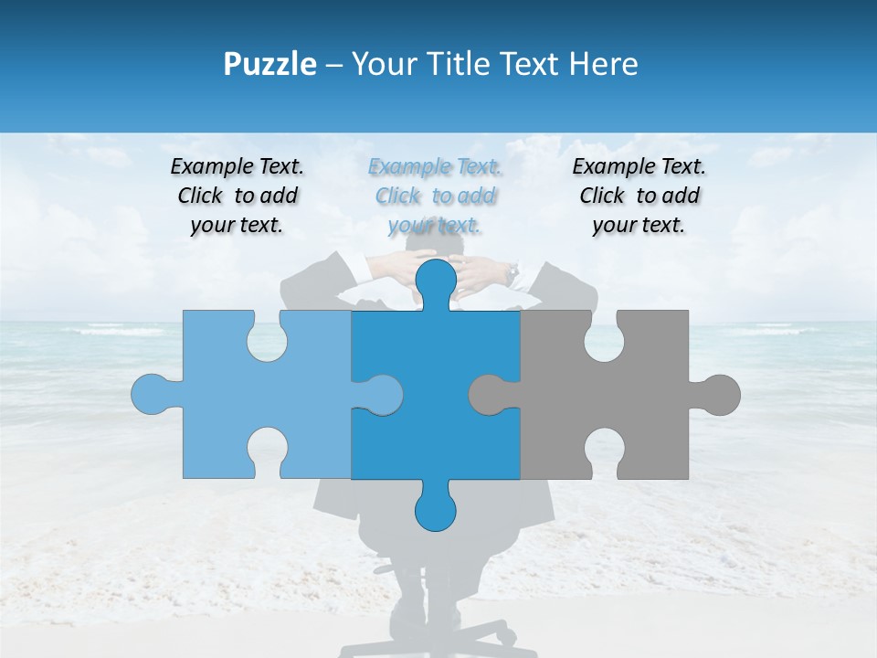 A Man Sitting At A Desk With His Hands On His Head PowerPoint Template