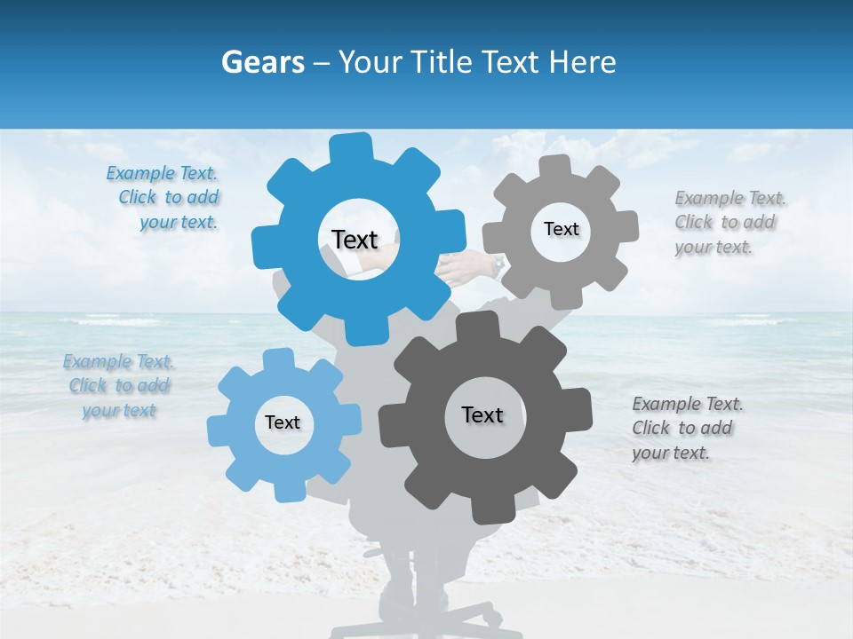A Man Sitting At A Desk With His Hands On His Head PowerPoint Template