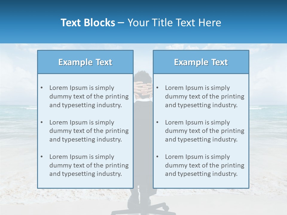 A Man Sitting At A Desk With His Hands On His Head PowerPoint Template