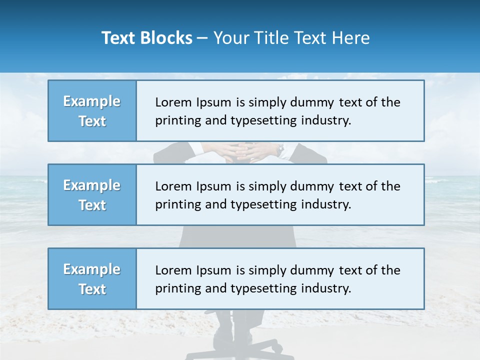 A Man Sitting At A Desk With His Hands On His Head PowerPoint Template
