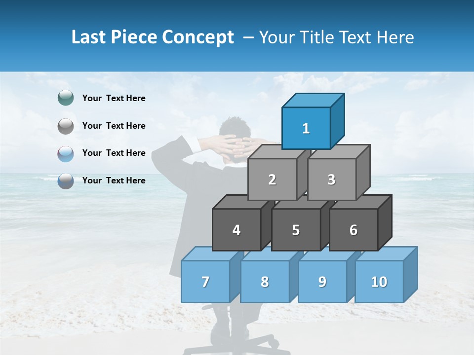 A Man Sitting At A Desk With His Hands On His Head PowerPoint Template