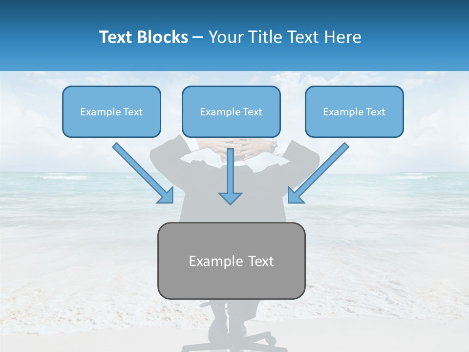 A Man Sitting At A Desk With His Hands On His Head PowerPoint Template