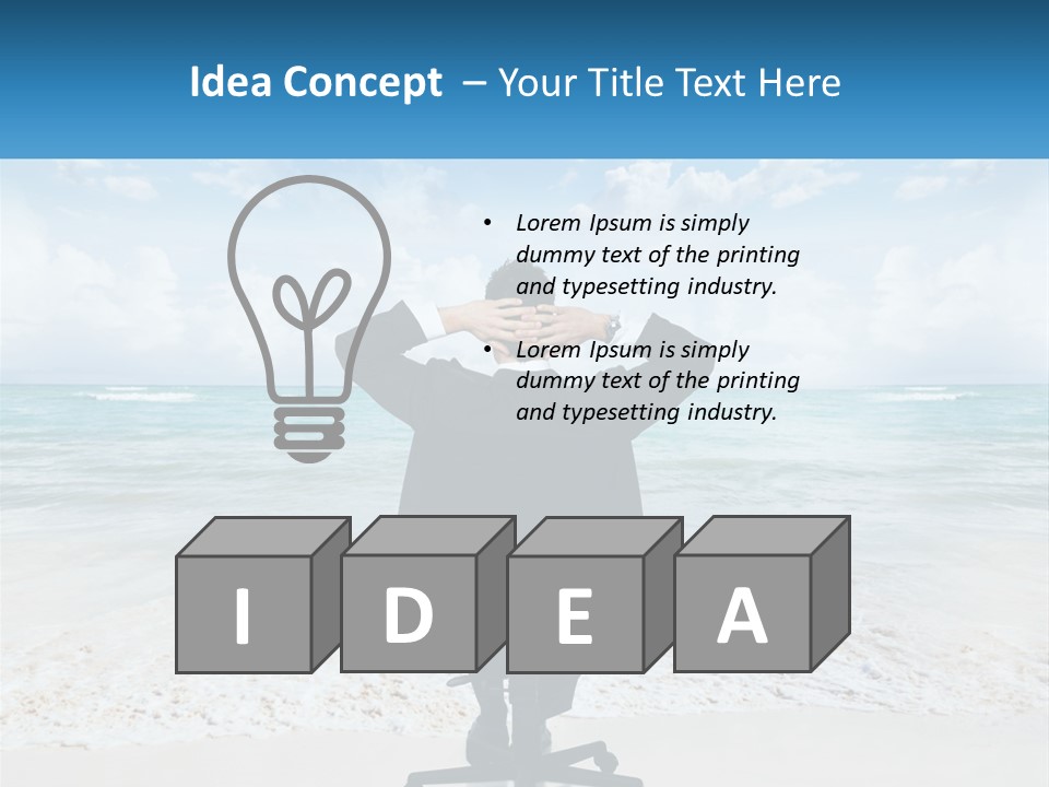 A Man Sitting At A Desk With His Hands On His Head PowerPoint Template