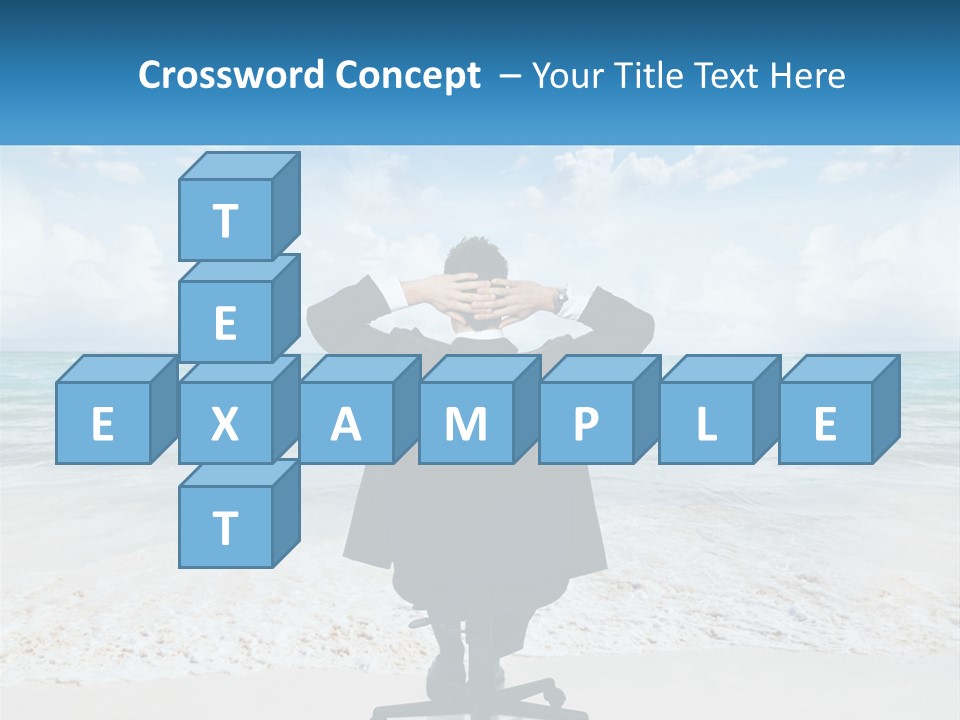 A Man Sitting At A Desk With His Hands On His Head PowerPoint Template