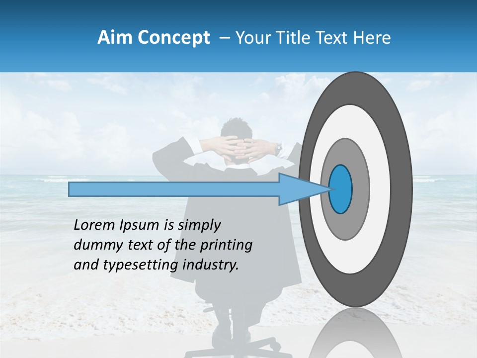 A Man Sitting At A Desk With His Hands On His Head PowerPoint Template