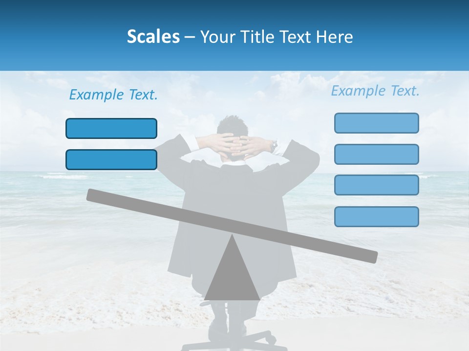 A Man Sitting At A Desk With His Hands On His Head PowerPoint Template