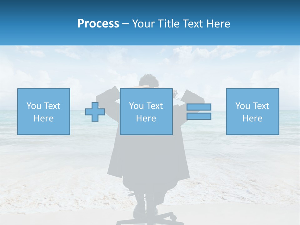A Man Sitting At A Desk With His Hands On His Head PowerPoint Template