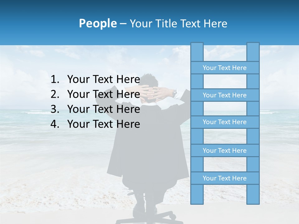 A Man Sitting At A Desk With His Hands On His Head PowerPoint Template