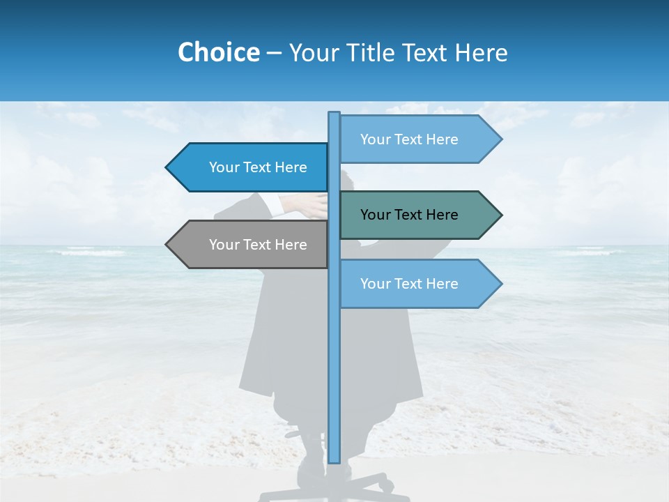 A Man Sitting At A Desk With His Hands On His Head PowerPoint Template