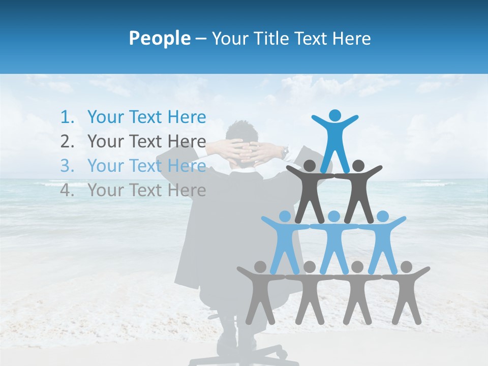 A Man Sitting At A Desk With His Hands On His Head PowerPoint Template