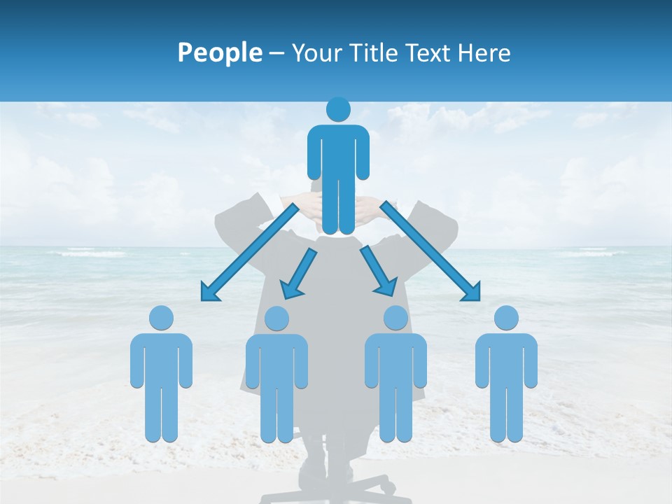 A Man Sitting At A Desk With His Hands On His Head PowerPoint Template