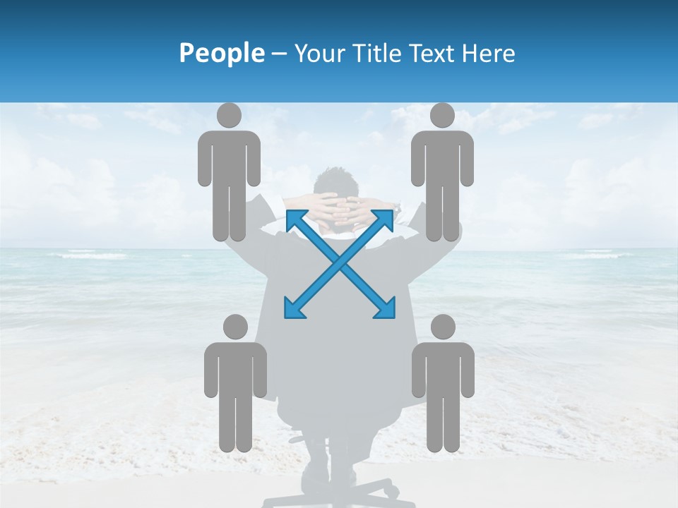 A Man Sitting At A Desk With His Hands On His Head PowerPoint Template