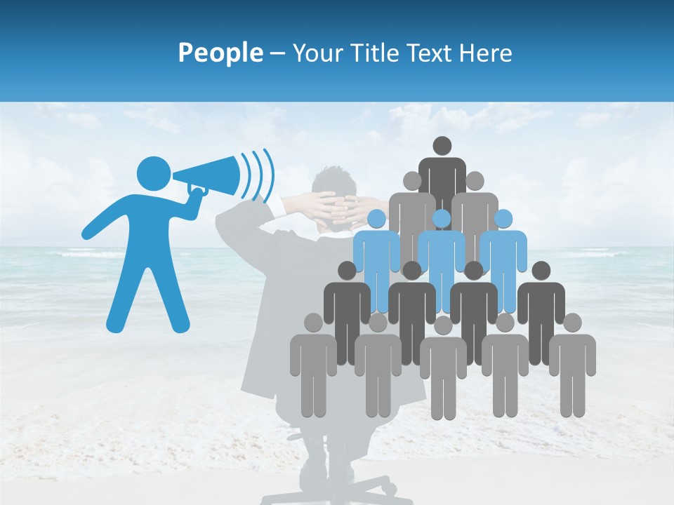 A Man Sitting At A Desk With His Hands On His Head PowerPoint Template