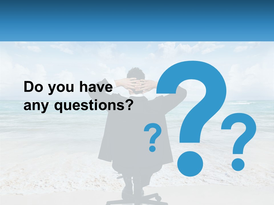 A Man Sitting At A Desk With His Hands On His Head PowerPoint Template