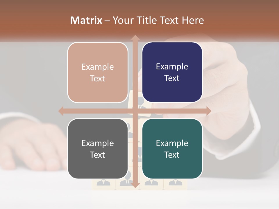 A Man In A Suit Placing Blocks On Top Of A Table PowerPoint Template