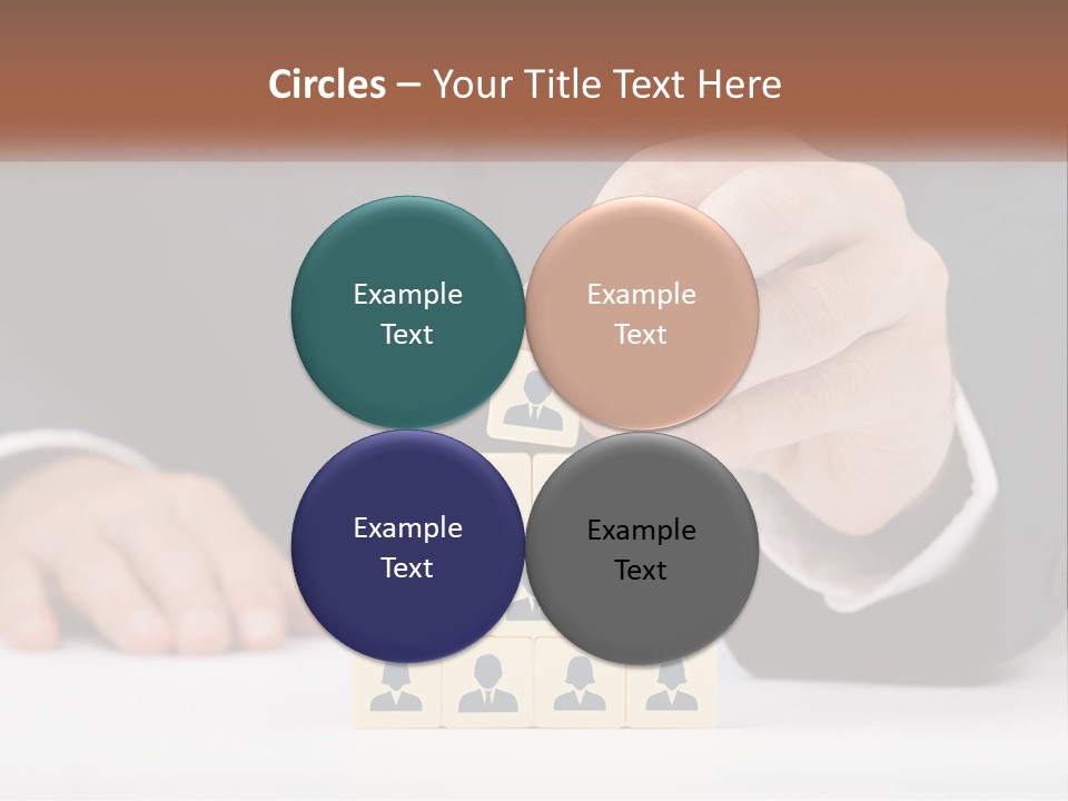 A Man In A Suit Placing Blocks On Top Of A Table PowerPoint Template