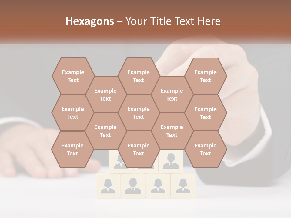 A Man In A Suit Placing Blocks On Top Of A Table PowerPoint Template