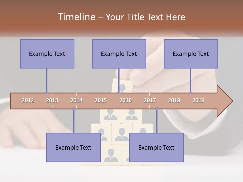 A Man In A Suit Placing Blocks On Top Of A Table PowerPoint Template