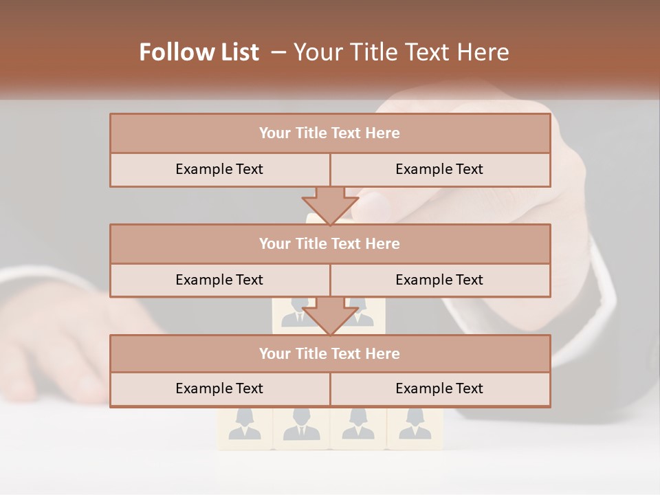 A Man In A Suit Placing Blocks On Top Of A Table PowerPoint Template