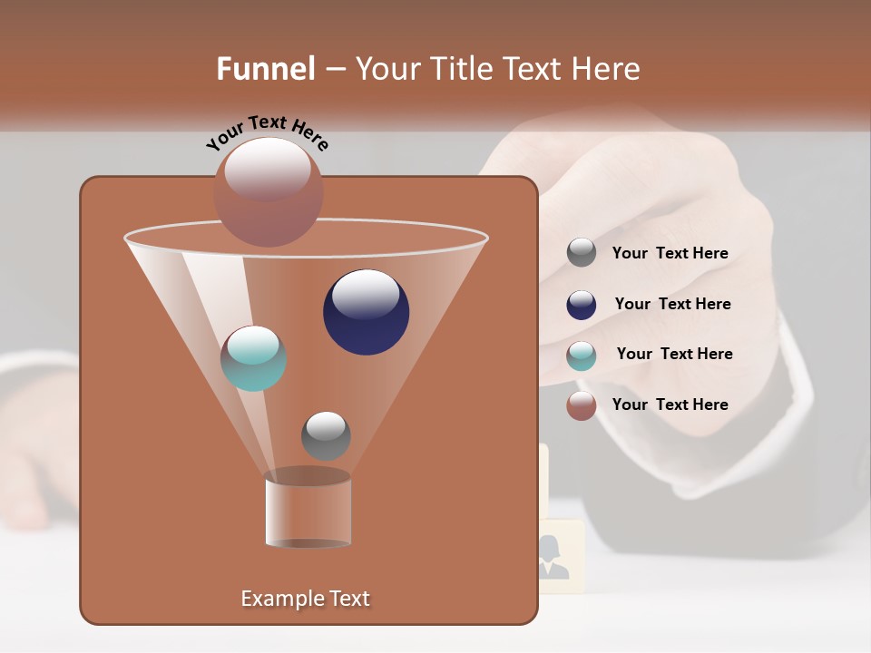 A Man In A Suit Placing Blocks On Top Of A Table PowerPoint Template