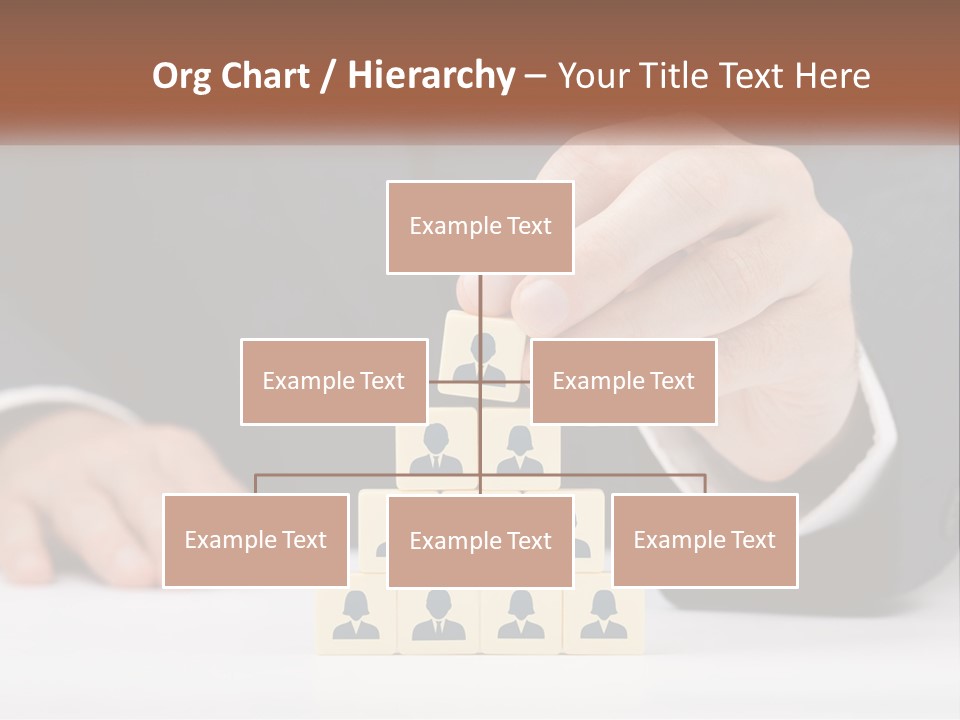 A Man In A Suit Placing Blocks On Top Of A Table PowerPoint Template